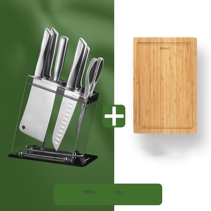 Stainless Steel Kitchen Knife and Cutting Board Combo Set - Shop X Ology