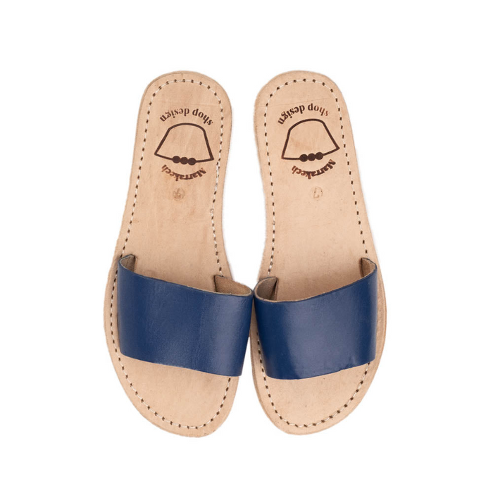 Navy blue leather sandals - Shop X Ology