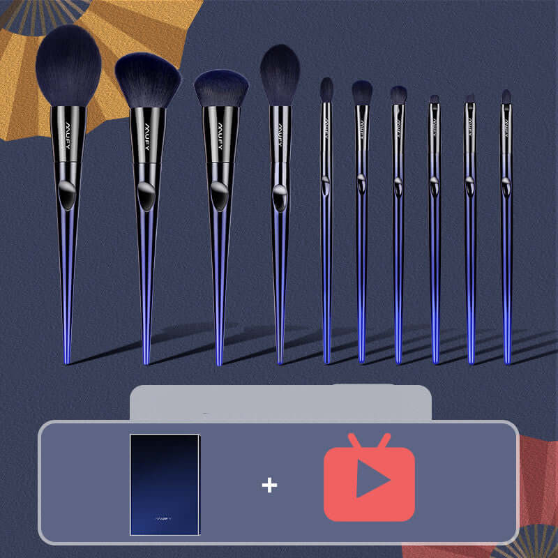 10-Piece Enchanting Blue Makeup Brush Set - Shop X Ology