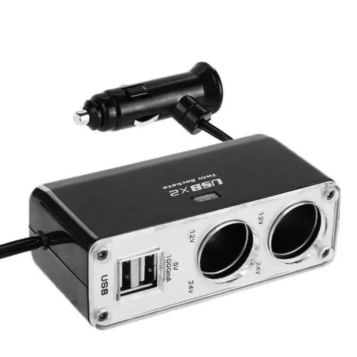 AMZER 2-Socket Cigarette Lighter Adapter 12/24V Car Power Output | Novelty