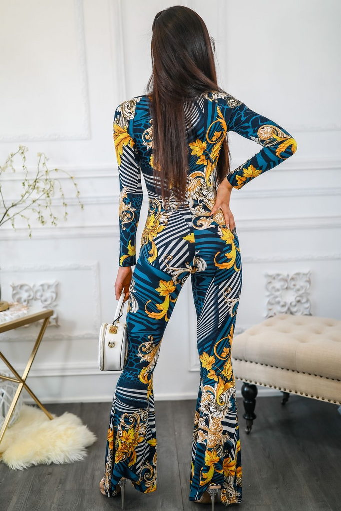 Rich and Ready Deep V Neck Jumpsuit - Shop X Ology