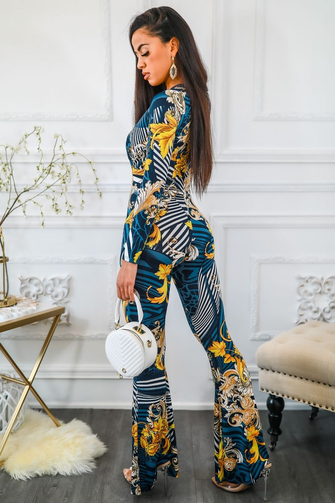 Rich and Ready Deep V Neck Jumpsuit - Shop X Ology