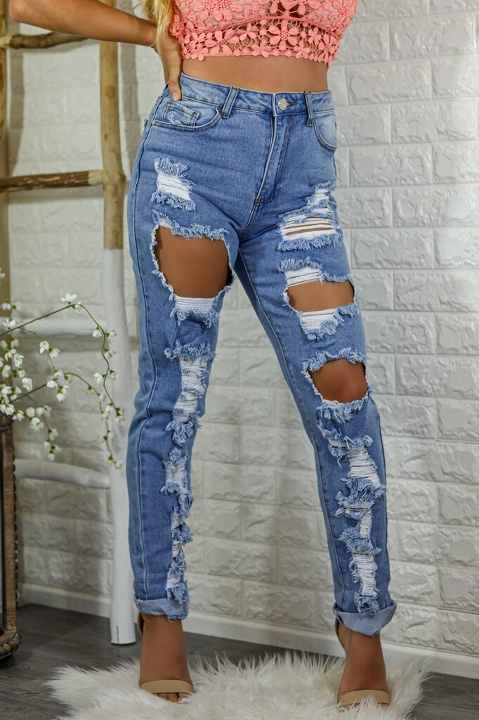 Straight Leg Ripped Jeans - Shop X Ology