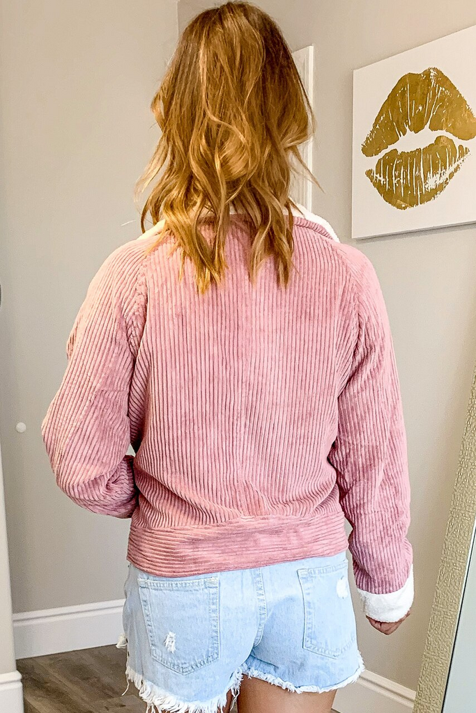 Miles Away Corduroy Pink Jacket - Shop X Ology