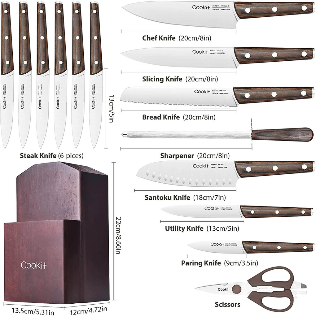 15 Piece Stainless Steel Knife Set