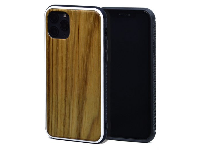 iPhone 11 Pro wood case zebra backside with TPU bumper - Shop X Ology
