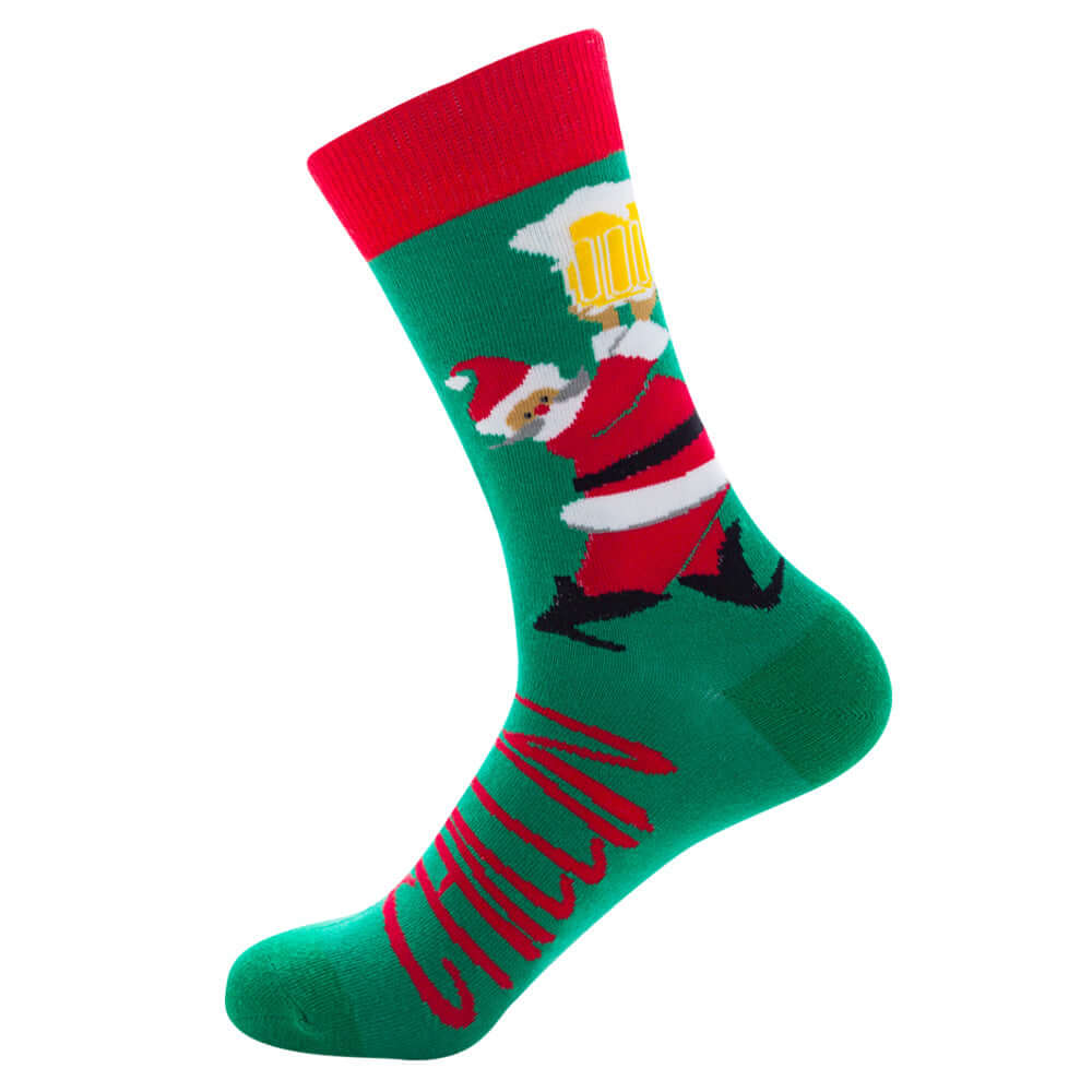 Men's Socks Santa Claus Moose Men's Mid-tube Socks Tide Cotton Socks - Shop X Ology