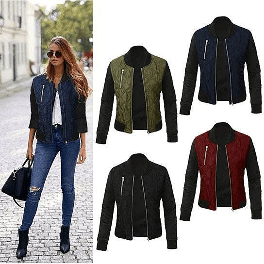 Chic Babe Bomber Jacket In Quilted Satin - Shop X Ology
