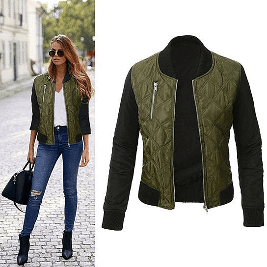 Chic Babe Bomber Jacket In Quilted Satin - Shop X Ology