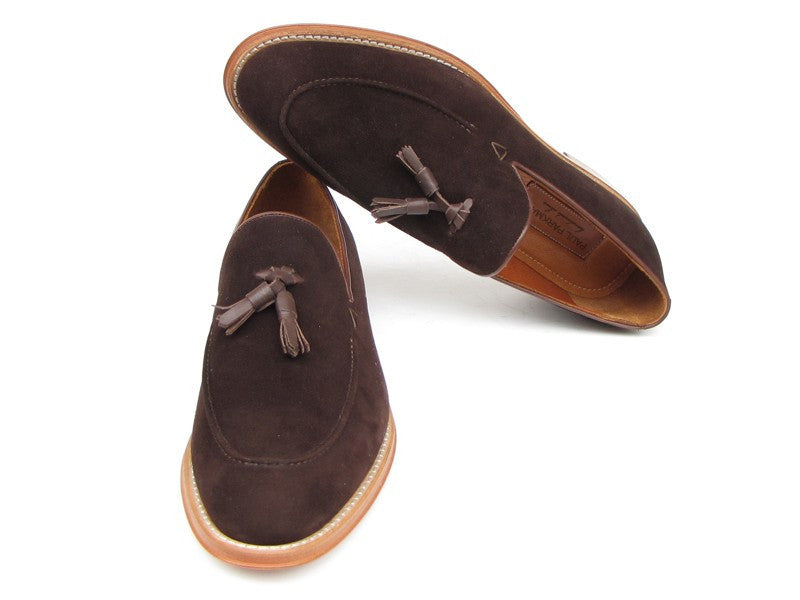 Paul Parkman Men's Tassel Loafer Brown Suede Shoes - Shop X Ology