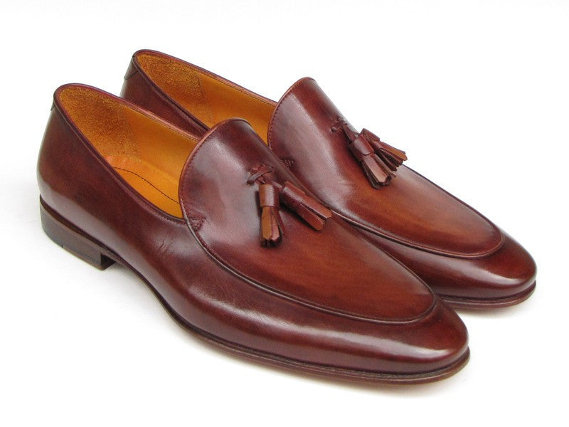 Paul Parkman Men's Tassel Loafer Brown Hand Painted Leather - Shop X Ology