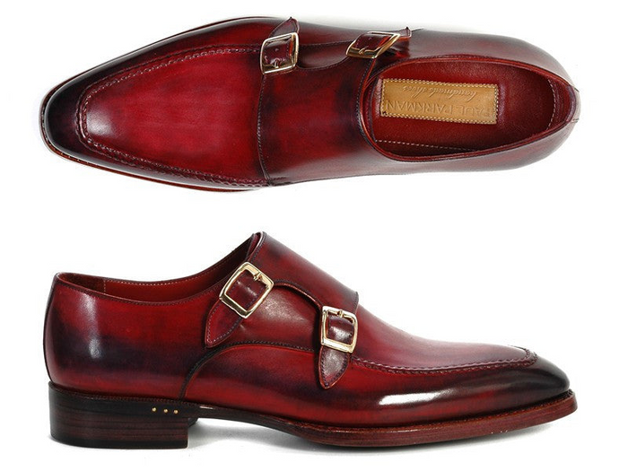 Paul Parkman Men's Double Monkstrap Shoes Black & Bordeaux (ID#PP3851) - Shop X Ology