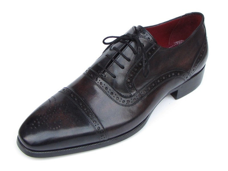 Paul Parkman Men's Captoe Oxfords Bronze & Black Shoes (ID#77U844) - Shop X Ology