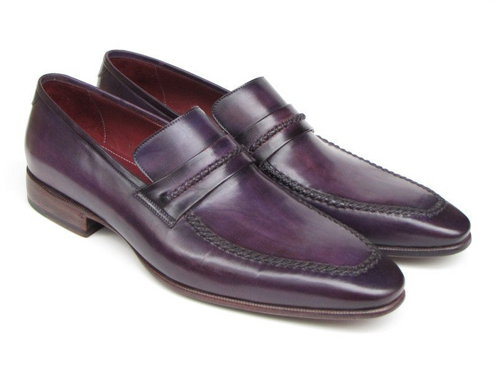 Paul Parkman Men's Purple Loafers Handmade Slip-On Shoes (ID#068-PURP) - Shop X Ology