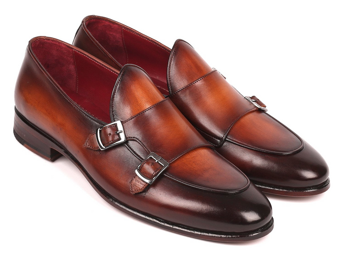 Paul Parkman Men's Brown Double Monkstrap Shoes - Shop X Ology