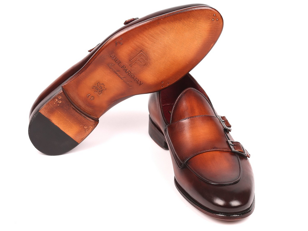 Paul Parkman Men's Brown Double Monkstrap Shoes - Shop X Ology