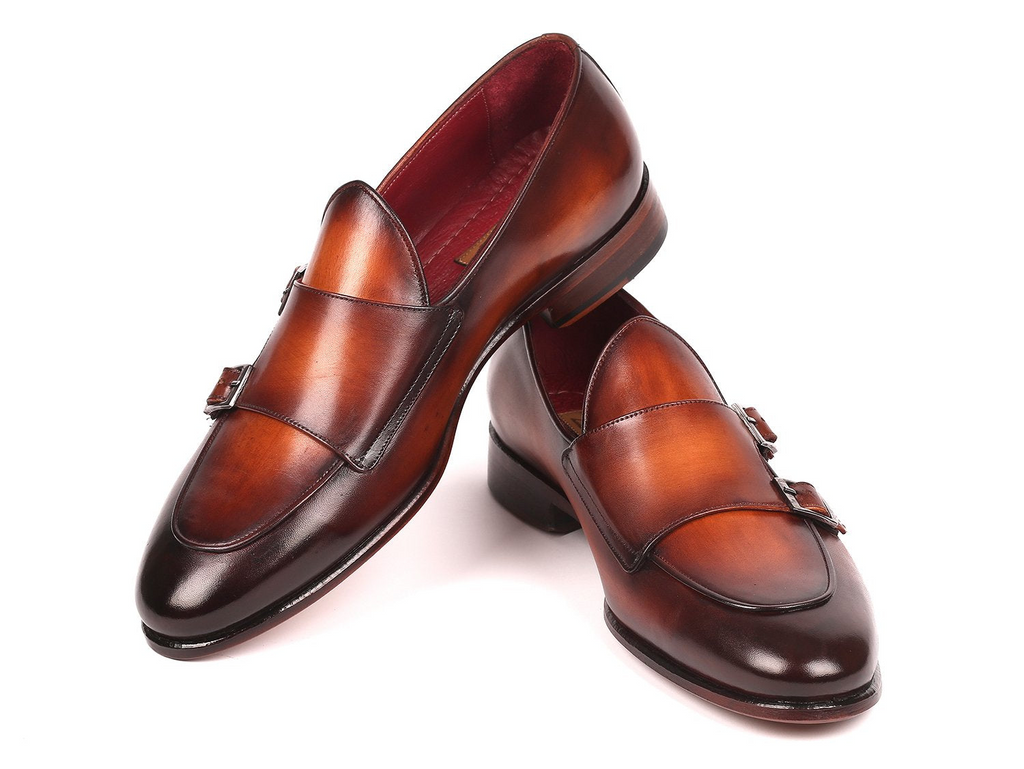 Paul Parkman Men's Brown Double Monkstrap Shoes - Shop X Ology