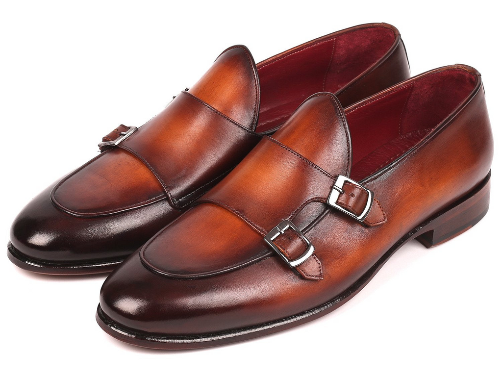 Paul Parkman Men's Brown Double Monkstrap Shoes - Shop X Ology