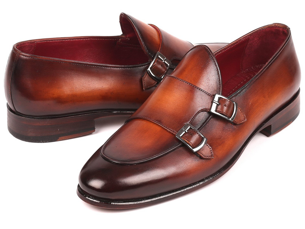 Paul Parkman Men's Brown Double Monkstrap Shoes - Shop X Ology