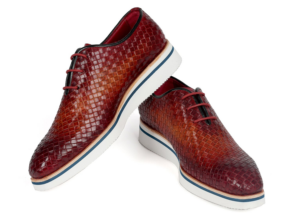 Paul Parkman Men's Brown Woven Leather Smart Casual Shoes - Shop X Ology