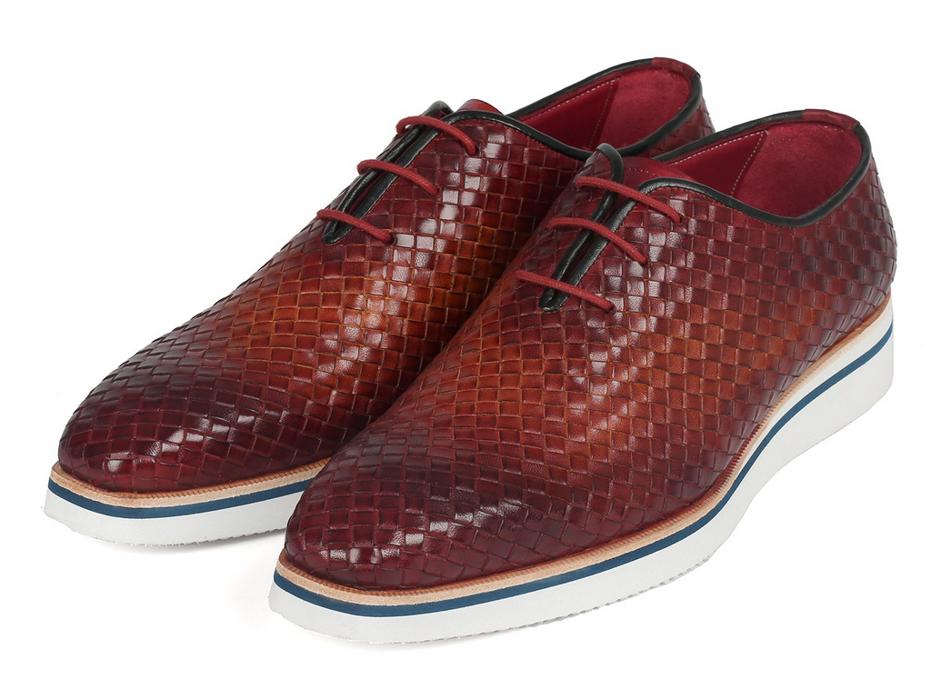 Paul Parkman Men's Brown Woven Leather Smart Casual Shoes - Shop X Ology