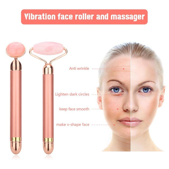 Vibra Beauty Vibrating Gemstone Roller And Magical Skin Care Massager - Shop X Ology