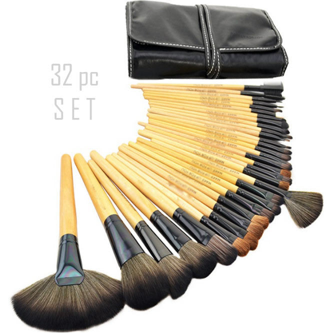 Sculptor 32 Piece High Quality Wooden Makeup Brush Set