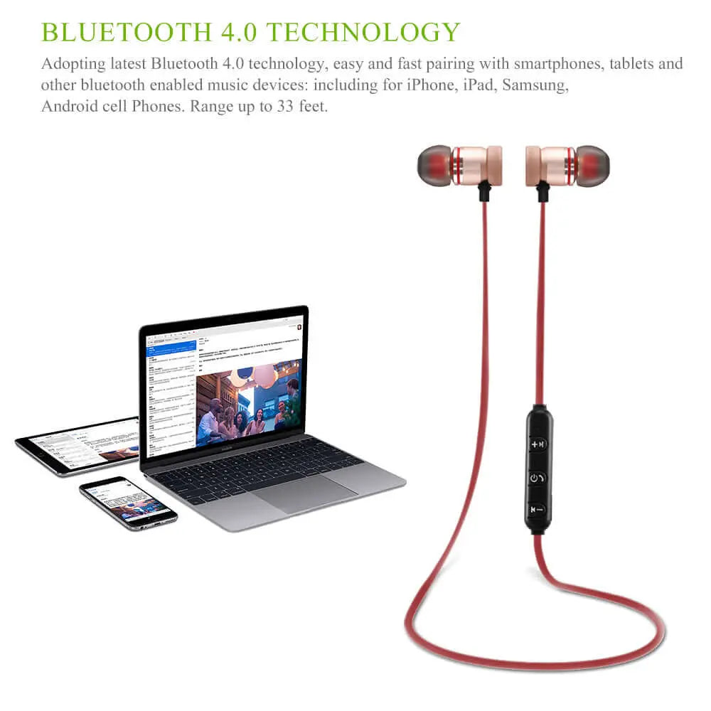 Wireless Bluetooth 4.0 Headset Sports Earphones | Audio & Video