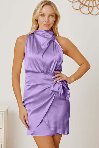 Tied Sleeveless Mini Wrap Dress - Shop X Ology