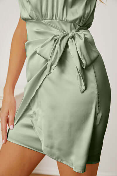 Tied Sleeveless Mini Wrap Dress - Shop X Ology