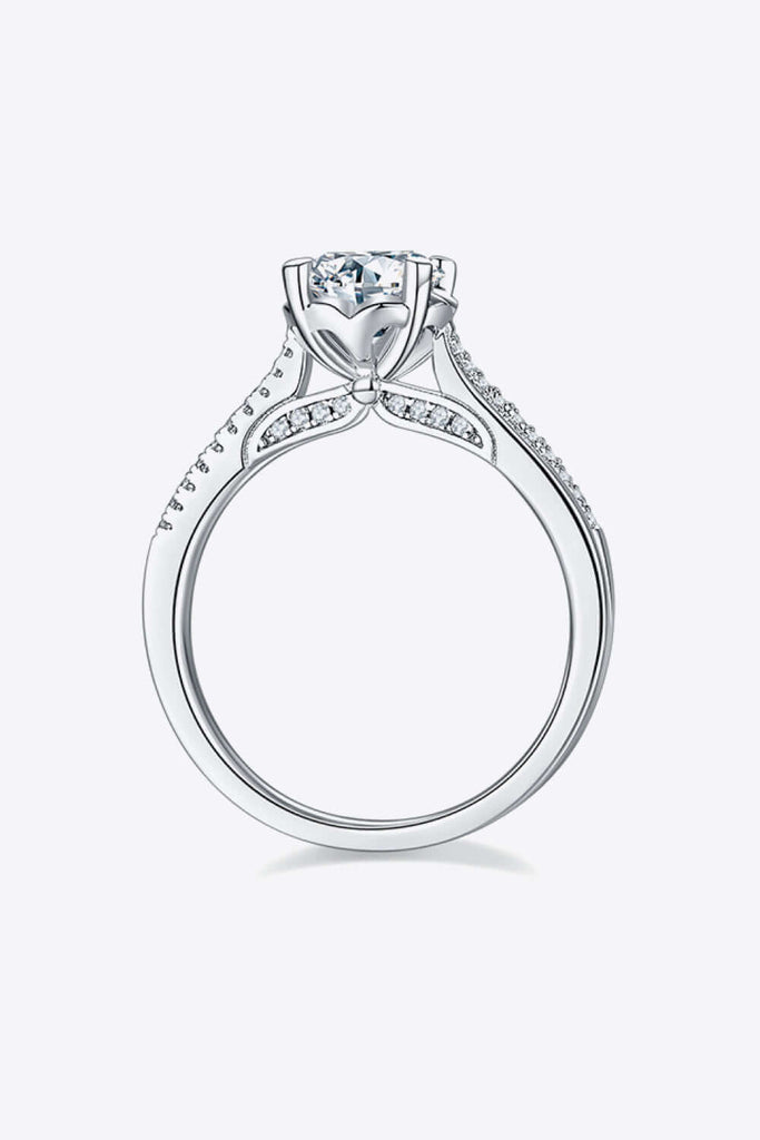 1 Carat Moissanite 925 Sterling Silver Side Stone Ring | Jewelry