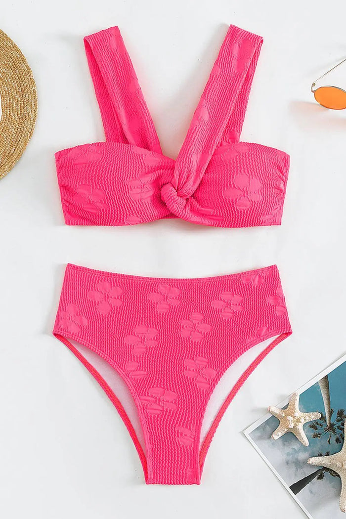 Textured Twisted Detail Bikini Set | Swimsuit