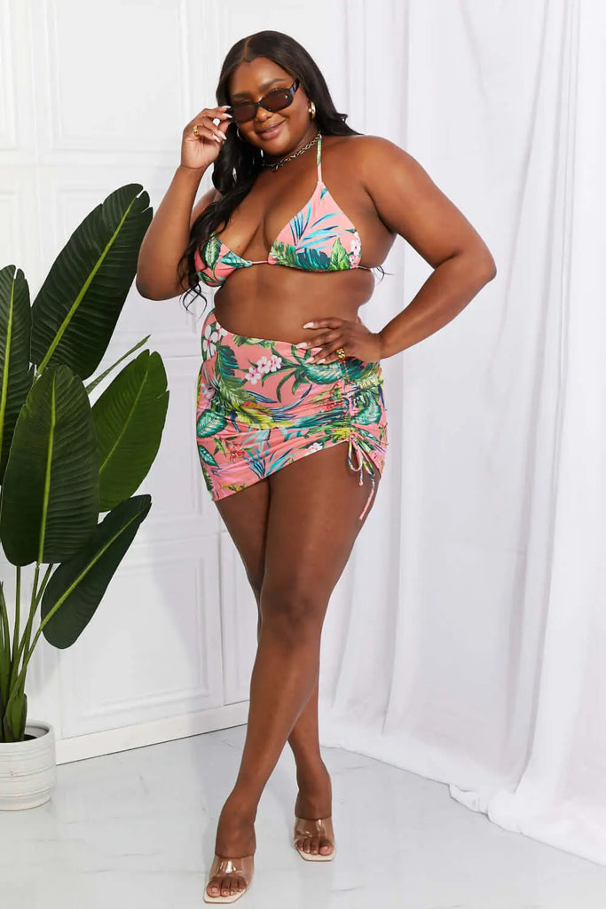 Marina West Swim Paradise Awaits Triangle Bikini and Sarong Set | Swimsuit