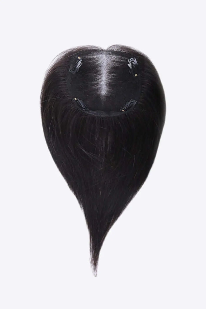 12" 9*14 Fully Hand Made Human Virgin Hair Topper in Black 150% Density | Hair