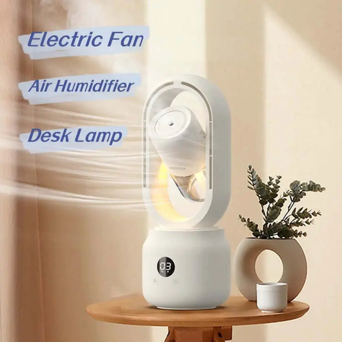 Rechargeable Air Humidifier Bladeless Ventilator Table Fan | Electronics