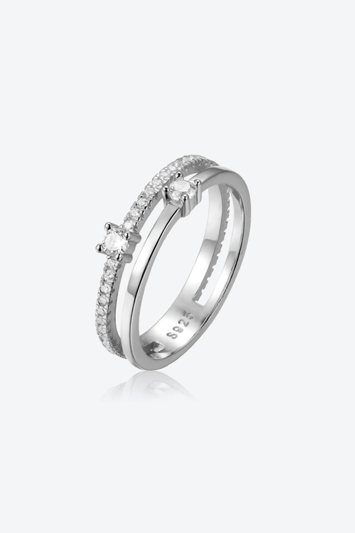 Zircon 925 Sterling Silver Double-Layered Ring | Jewelry