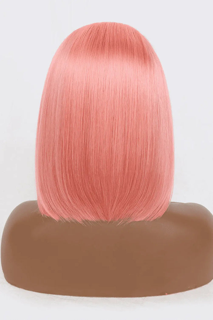 12" 165g Lace Front Wigs Human Hair in Rose Pink 150% Density | Hair