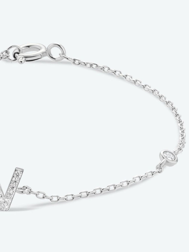 V To Z Zircon 925 Sterling Silver Bracelet | Jewelry