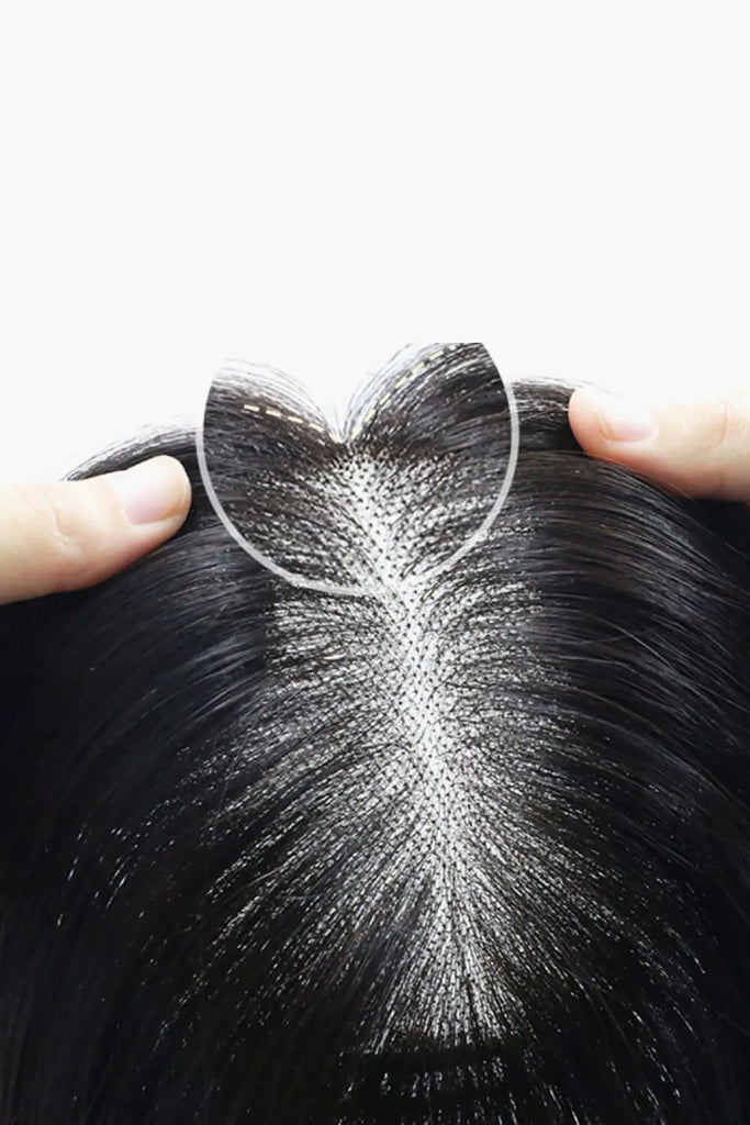 12" 9*14 Fully Hand Made Human Virgin Hair Topper in Black 150% Density | Hair