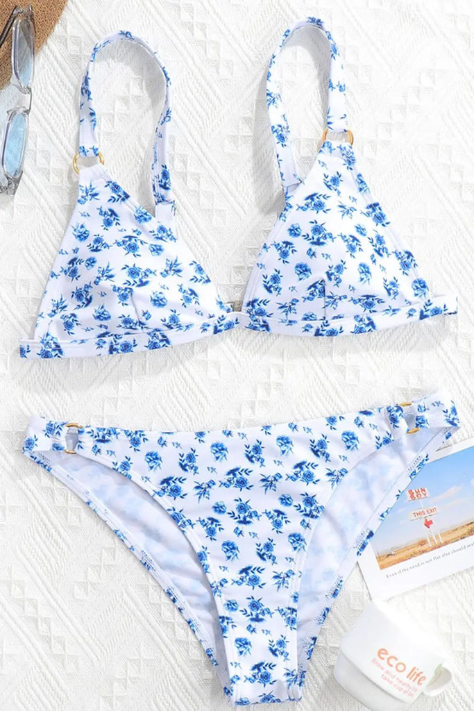 Floral Ring Detail Bikini Set | Swimsuit