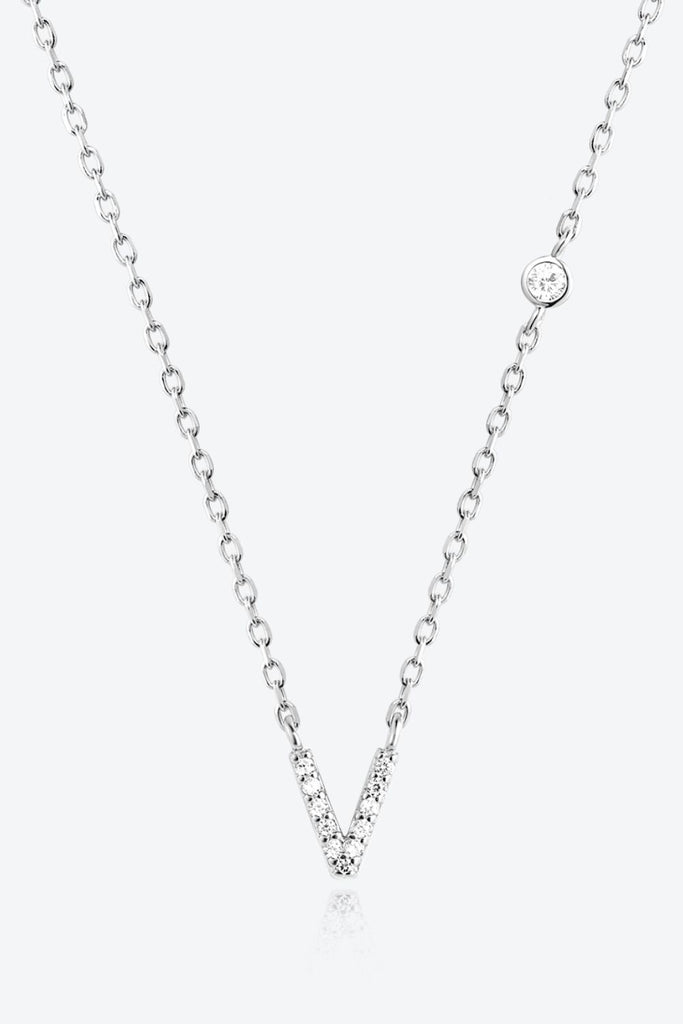 V To Z Zircon 925 Sterling Silver Necklace | Jewelry