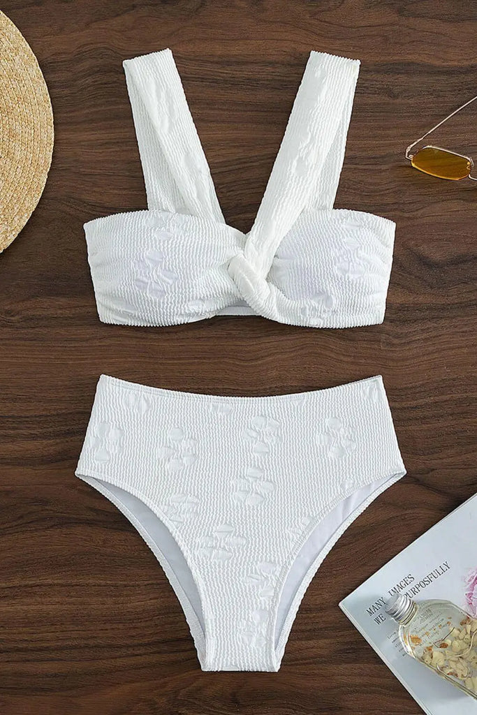 Textured Twisted Detail Bikini Set | Swimsuit