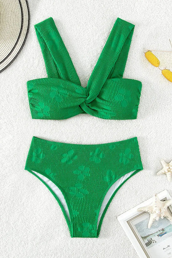 Textured Twisted Detail Bikini Set | Swimsuit