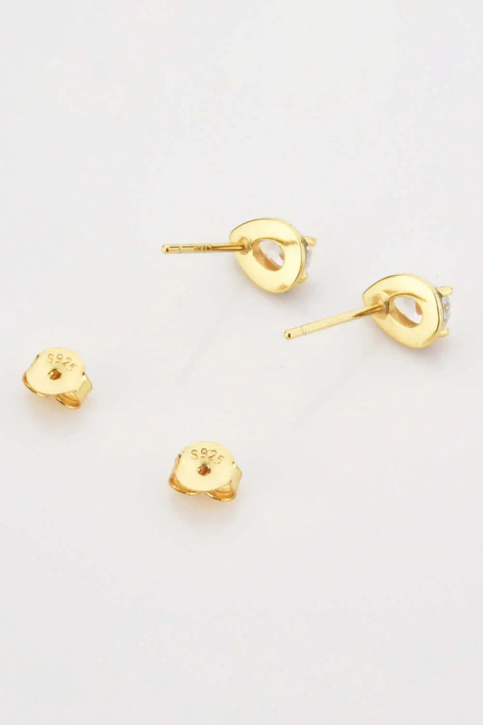 925 Sterling Silver Zircon Teardrop Stud Earrings | Jewelry