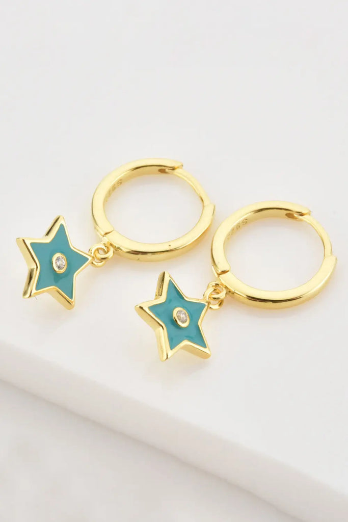 Zircon 925 Sterling Silver Star Drop Earrings | Jewelry