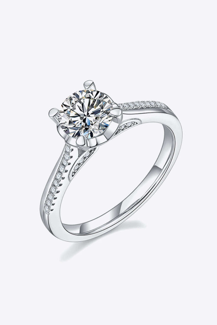 1 Carat Moissanite 925 Sterling Silver Side Stone Ring | Jewelry